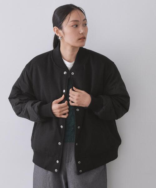 OPAQUE.CLIP（オペークドットクリップ）の「《リバーシブル》キルティングブルゾン（ブルゾン・レディース・ブラック/ダークオリーブ・38/40/42）」の22枚目の写真