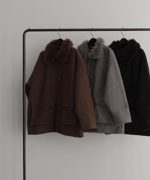 セール】ボア襟付き2wayカバーオール（カバーオール）｜hellam（へラム