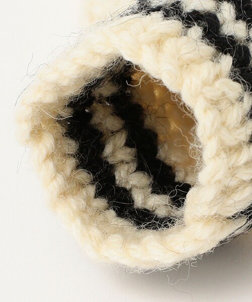 Black Sheep(ブラックシープ)の「BLACK SHEEP / イニシャル フィンガーレス グローブ(手袋・レディース・ナチュラル/ネイビー・ONE SIZE)」の4枚目の写真