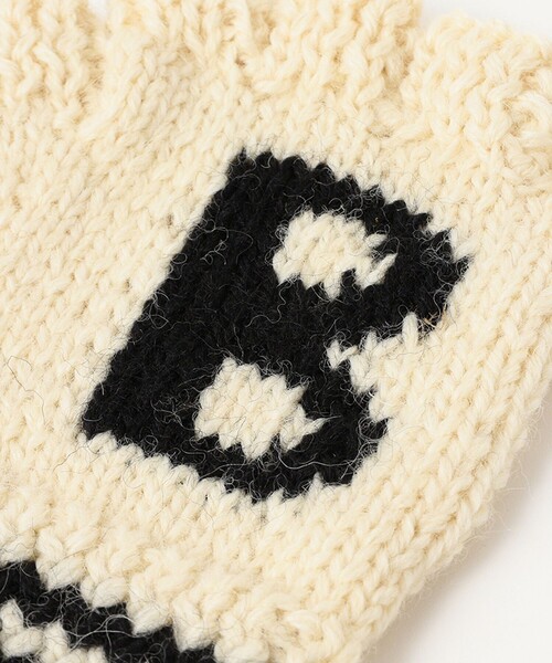 Black Sheep(ブラックシープ)の「BLACK SHEEP / イニシャル フィンガーレス グローブ(手袋・レディース・ナチュラル/ネイビー・ONE SIZE)」の5枚目の写真