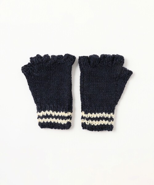 Black Sheep(ブラックシープ)の「BLACK SHEEP / イニシャル フィンガーレス グローブ(手袋・レディース・ナチュラル/ネイビー・ONE SIZE)」の6枚目の写真