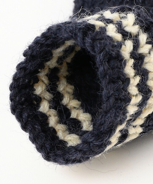 Black Sheep(ブラックシープ)の「BLACK SHEEP / イニシャル フィンガーレス グローブ(手袋・レディース・ナチュラル/ネイビー・ONE SIZE)」の7枚目の写真