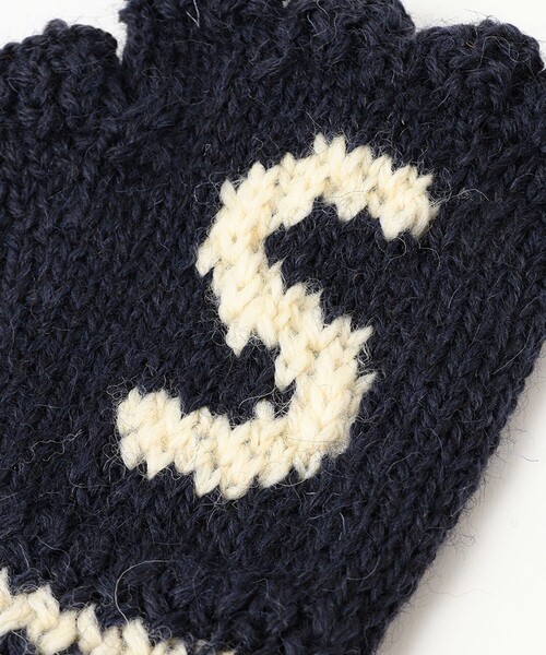 Black Sheep(ブラックシープ)の「BLACK SHEEP / イニシャル フィンガーレス グローブ(手袋・レディース・ナチュラル/ネイビー・ONE SIZE)」の8枚目の写真