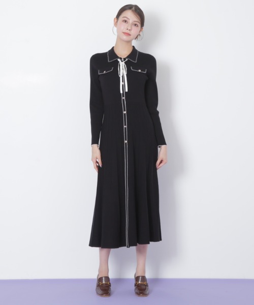 JILL by JILL STUART(ジルバイジルスチュアート)の「◇ステッチカラーニットワンピース(ワンピース・レディース・ホワイト/ブラック/ブルー・FREE)」の18枚目の写真