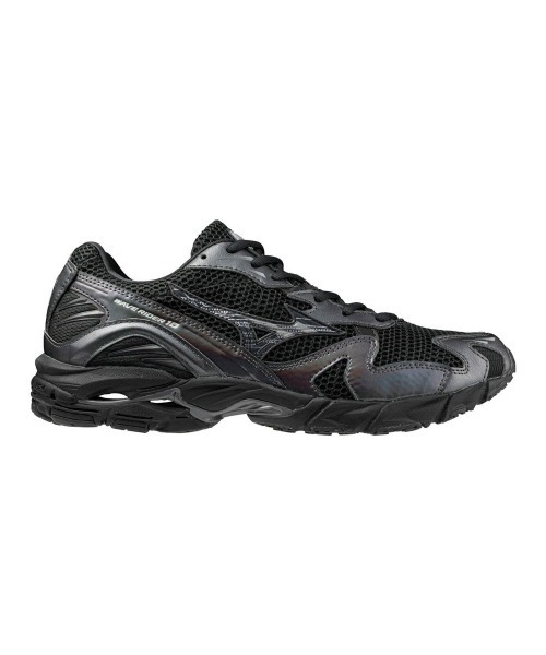 MIZUNO（ミズノ　）の「MIZUNO WAVE RIDER 10（ミズノ ウエーブライダー 10）（スニーカー・メンズ・ブラック系・23cm/23.5cm/24cm/24.5cm/25cm/25.5cm/26cm/26.5cm/27cm/27.5cm/28cm/28.5cm/29cm）」の2枚目の写真