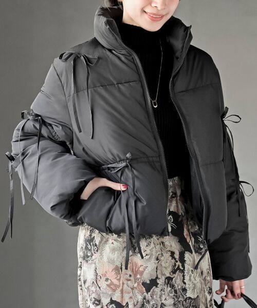 リボン付き中綿スタンドジャケット（ダウンジャケット/コート）｜rps