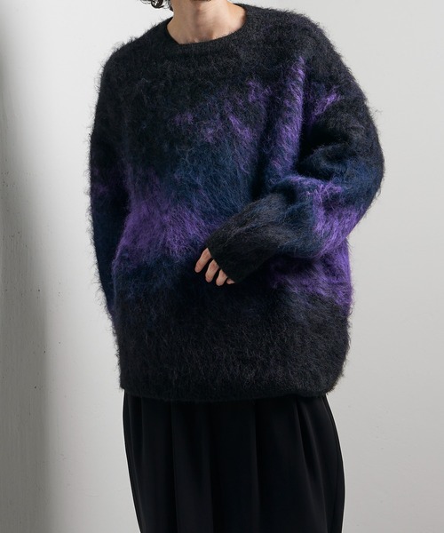 jentlouisニット 黒、紫 jentlouisニット 黒、紫 Side zip Damaged knit – Jent Louis