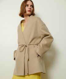 allureville アルアバイル ノーカラーコート スプリングコート グログランフロントジップノーカラーコート|allureville