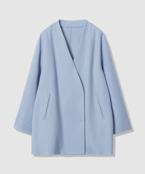 allureville（アルアバイル）の「カシミヤ混リバーミドルラップコート（ノーカラーコート・レディース・ベージュ/イエロー/チャコールグレー/ライトブルー・1/2）」の22枚目の写真