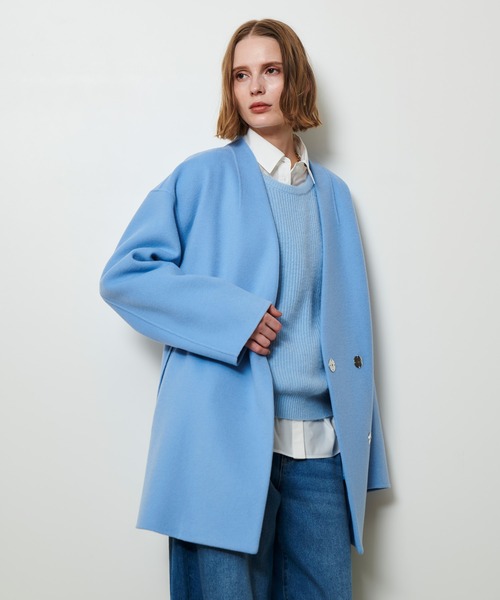 allureville カシミヤ混リバーミドルラップコート カシミヤ混リバーミドルラップコート|allureville OFFICIAL SITE