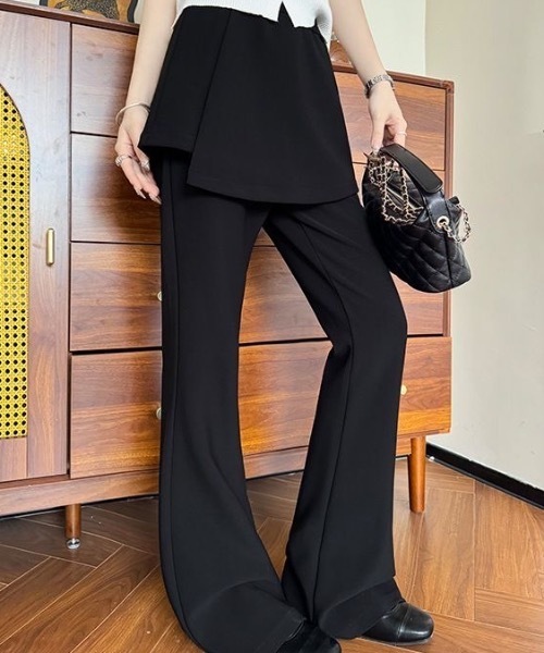 SHEPP(シープ)の「【ドッキング商品】ラップスカート ストレッチフレアパンツ / フェイクレイヤード(その他パンツ・レディース・グレー/ブラック・M/L)」の11枚目の写真