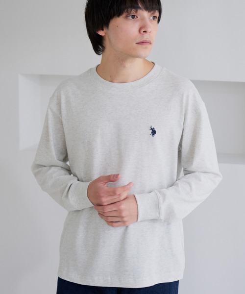 U.S. POLO ASSN.(ユーエスポロアッスン)の「【U.S. POLO ASSN.】ワンポイント 長袖 Tシャツ(Tシャツ/カットソー・メンズ・サンドグレー/スミクロ/ネイビー/オフホワイト・L/M)」の1枚目の写真