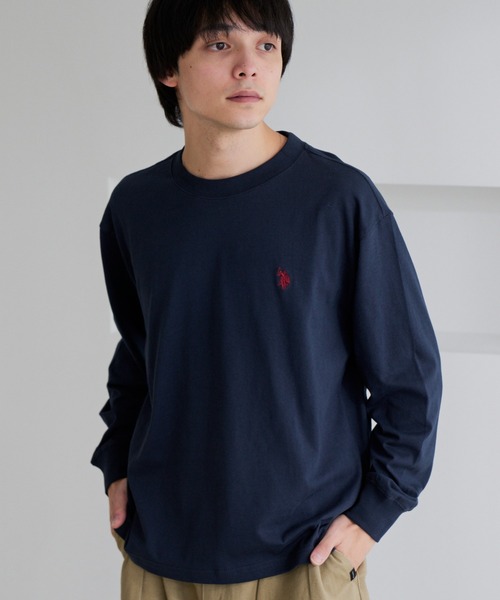 U.S. POLO ASSN.(ユーエスポロアッスン)の「【U.S. POLO ASSN.】ワンポイント 長袖 Tシャツ(Tシャツ/カットソー・メンズ・サンドグレー/スミクロ/ネイビー/オフホワイト・L/M)」の4枚目の写真