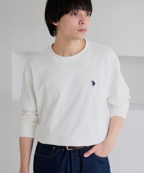 U.S. POLO ASSN.(ユーエスポロアッスン)の「【U.S. POLO ASSN.】ワンポイント 長袖 Tシャツ(Tシャツ/カットソー・メンズ・サンドグレー/スミクロ/ネイビー/オフホワイト・L/M)」の2枚目の写真
