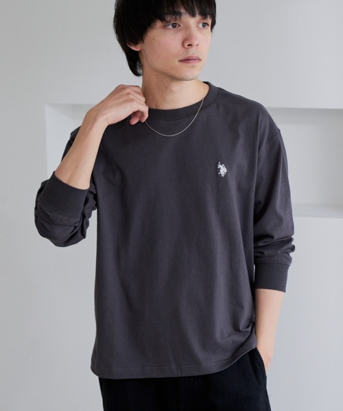 U.S. POLO ASSN.(ユーエスポロアッスン)の「【U.S. POLO ASSN.】ワンポイント 長袖 Tシャツ(Tシャツ/カットソー・メンズ・サンドグレー/スミクロ/ネイビー/オフホワイト・L/M)」の3枚目の写真