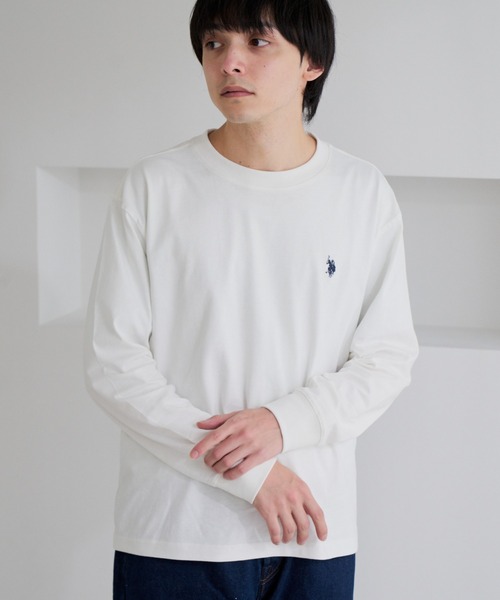 U.S. POLO ASSN.(ユーエスポロアッスン)の「【U.S. POLO ASSN.】ワンポイント 長袖 Tシャツ(Tシャツ/カットソー・メンズ・サンドグレー/スミクロ/ネイビー/オフホワイト・L/M)」の6枚目の写真