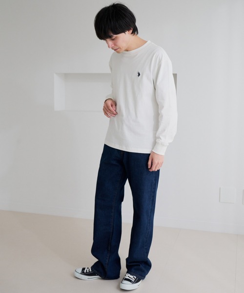 U.S. POLO ASSN.(ユーエスポロアッスン)の「【U.S. POLO ASSN.】ワンポイント 長袖 Tシャツ(Tシャツ/カットソー・メンズ・サンドグレー/スミクロ/ネイビー/オフホワイト・L/M)」の10枚目の写真
