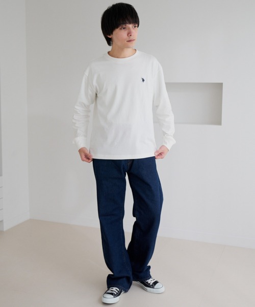 U.S. POLO ASSN.(ユーエスポロアッスン)の「【U.S. POLO ASSN.】ワンポイント 長袖 Tシャツ(Tシャツ/カットソー・メンズ・サンドグレー/スミクロ/ネイビー/オフホワイト・L/M)」の13枚目の写真