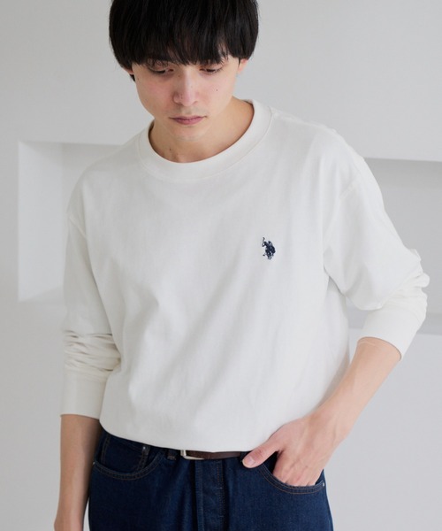 U.S. POLO ASSN.(ユーエスポロアッスン)の「【U.S. POLO ASSN.】ワンポイント 長袖 Tシャツ(Tシャツ/カットソー・メンズ・サンドグレー/スミクロ/ネイビー/オフホワイト・L/M)」の5枚目の写真