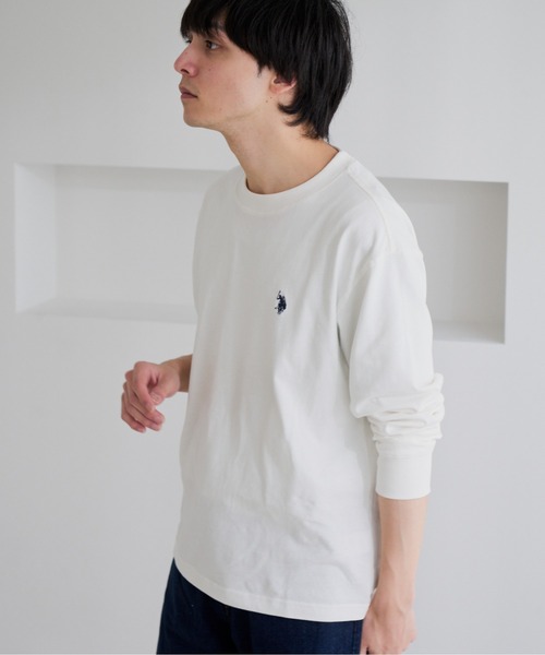 U.S. POLO ASSN.(ユーエスポロアッスン)の「【U.S. POLO ASSN.】ワンポイント 長袖 Tシャツ(Tシャツ/カットソー・メンズ・サンドグレー/スミクロ/ネイビー/オフホワイト・L/M)」の7枚目の写真