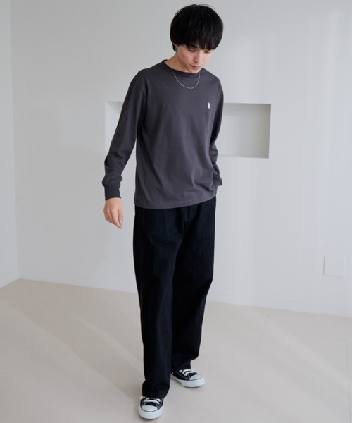 U.S. POLO ASSN.(ユーエスポロアッスン)の「【U.S. POLO ASSN.】ワンポイント 長袖 Tシャツ(Tシャツ/カットソー・メンズ・サンドグレー/スミクロ/ネイビー/オフホワイト・L/M)」の20枚目の写真