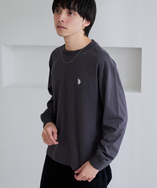 U.S. POLO ASSN.(ユーエスポロアッスン)の「【U.S. POLO ASSN.】ワンポイント 長袖 Tシャツ(Tシャツ/カットソー・メンズ・サンドグレー/スミクロ/ネイビー/オフホワイト・L/M)」の16枚目の写真