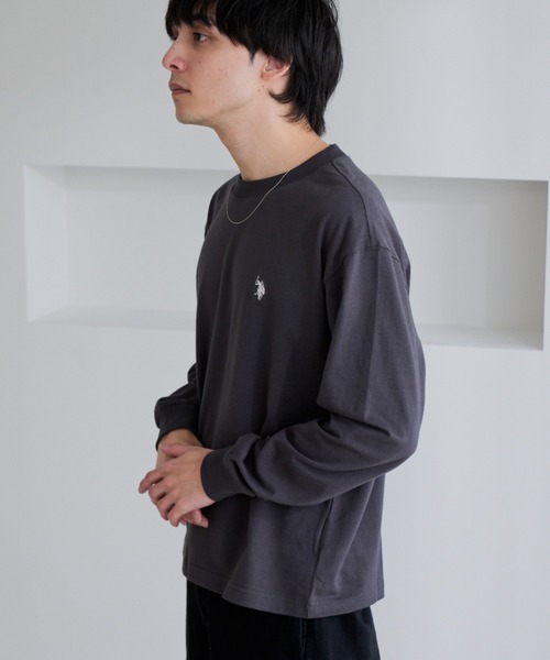 U.S. POLO ASSN.(ユーエスポロアッスン)の「【U.S. POLO ASSN.】ワンポイント 長袖 Tシャツ(Tシャツ/カットソー・メンズ・サンドグレー/スミクロ/ネイビー/オフホワイト・L/M)」の17枚目の写真