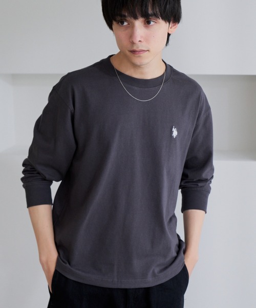 U.S. POLO ASSN.(ユーエスポロアッスン)の「【U.S. POLO ASSN.】ワンポイント 長袖 Tシャツ(Tシャツ/カットソー・メンズ・サンドグレー/スミクロ/ネイビー/オフホワイト・L/M)」の15枚目の写真