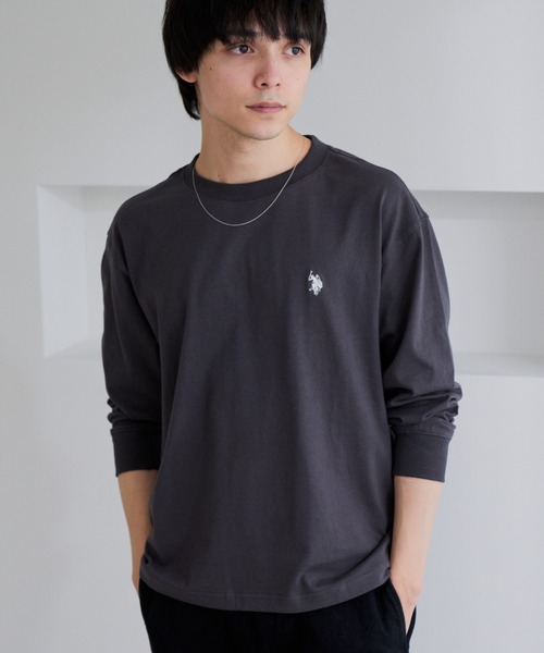 U.S. POLO ASSN.(ユーエスポロアッスン)の「【U.S. POLO ASSN.】ワンポイント 長袖 Tシャツ(Tシャツ/カットソー・メンズ・サンドグレー/スミクロ/ネイビー/オフホワイト・L/M)」の14枚目の写真