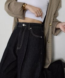 Thevon（ゼボン）の「【Yuna企画】ハイウエストタックワイドデニムパンツ（その他パンツ）」