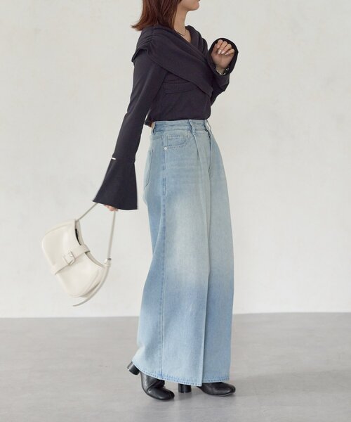 Yuna企画】Thevon. ゼヴォン ハイウエスト ブルー デニム S Yuna企画