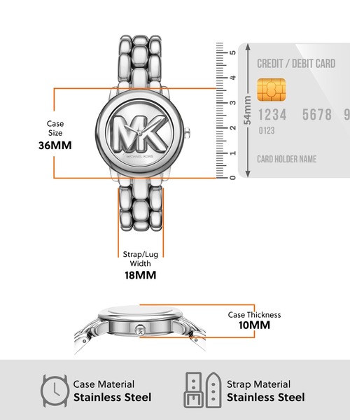 MICHAEL KORS(マイケルコース)の「マイケル・コース 腕時計 レディース アナログ ステンレス MK4963(アナログ腕時計・レディース・シルバー・FREE)」の2枚目の写真