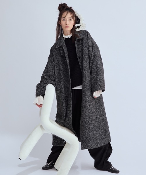 セール】ヘリンボーンステンカラーコート（ステンカラーコート