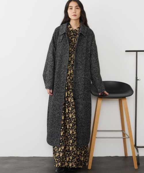 Libra Cue（リブラ キュー）の「ヘリンボーンステンカラーコート（ステンカラーコート・レディース・ブラウン/ブラック・FREE）」の8枚目の写真