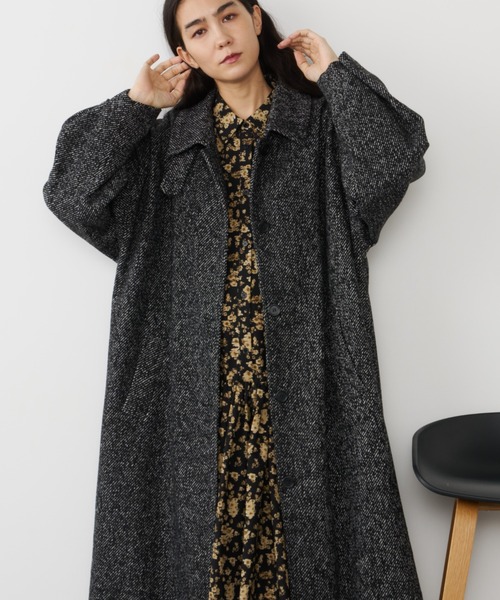 Libra Cue（リブラ キュー）の「ヘリンボーンステンカラーコート（ステンカラーコート・レディース・ブラウン/ブラック・FREE）」の10枚目の写真