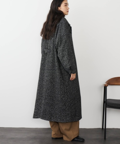 Libra Cue（リブラ キュー）の「ヘリンボーンステンカラーコート（ステンカラーコート・レディース・ブラウン/ブラック・FREE）」の16枚目の写真