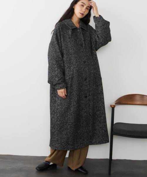 Libra Cue（リブラ キュー）の「ヘリンボーンステンカラーコート（ステンカラーコート・レディース・ブラウン/ブラック・FREE）」の17枚目の写真