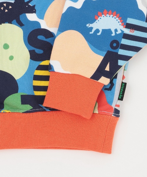 kladskap(クレードスコープ)の「恐竜×ロゴ総柄トレーナー(スウェット・キッズ・カラフル/カーキ・100cm/90cm/110cm/120cm/130cm)」の5枚目の写真