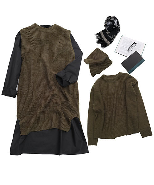 Nano Universe ナノユニバース の タイプライターワンピースニット4点セット ワンピース Wear