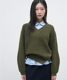 GENERAL IDEA | v-neck slit hachi knit pullover スリットＶネックニットプルオーバー(ニット/セーター)
