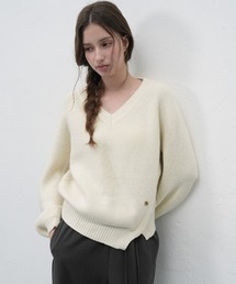 GENERAL IDEA | v-neck slit hachi knit pullover スリットＶネックニットプルオーバー(ニット/セーター)