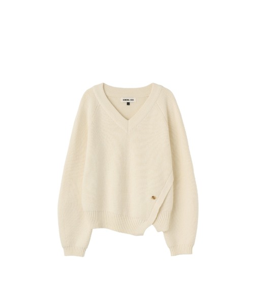 GENERAL IDEA（ジェネラルアイデア）の「v-neck slit hachi knit pullover スリットＶネックニットプルオーバー（ニット/セーター・レディース・カーキ/アイボリー/チャコール・L/M/S）」の11枚目の写真