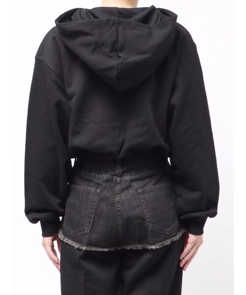 EVRIS（エヴリス）の「デニムワンポイントバルーンショートフーディ【セットアップ着用可能】（パーカー・レディース・ネイビー/グレー/ブラック・FREE）」の8枚目の写真