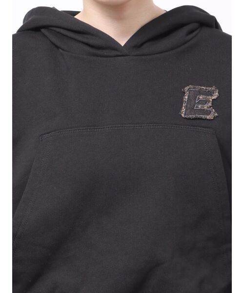 EVRIS（エヴリス）の「デニムワンポイントバルーンショートフーディ【セットアップ着用可能】（パーカー・レディース・ネイビー/グレー/ブラック・FREE）」の9枚目の写真