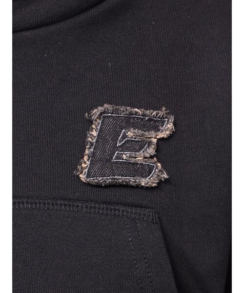 EVRIS（エヴリス）の「デニムワンポイントバルーンショートフーディ【セットアップ着用可能】（パーカー・レディース・ネイビー/グレー/ブラック・FREE）」の17枚目の写真