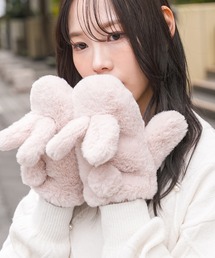 Honeys（ハニーズ）の「【ハニぽか・抗菌防臭・吸湿発熱】フード付アニマル型手袋（手袋・レディース）」