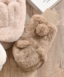 【ハニぽか・抗菌防臭・吸湿発熱】フード付アニマル型手袋