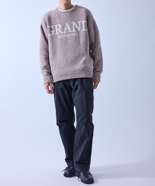 【美品】jun&rope ビックロゴ　ニット　セーター JUN&ROPÉ(ジュン アンド ロペ) / BIGロゴグラフィック長袖ニットプル