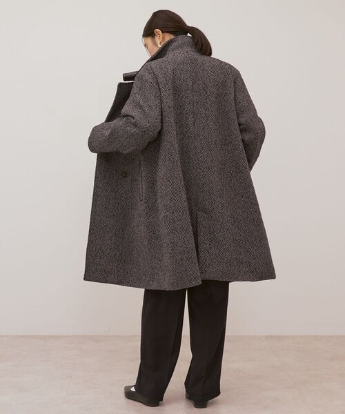 美品✴︎UNITED ARROWS ヘリンボーン スタンド コート 38 ヘリンボーンスタンドカラーコート/AMERICAN HOLIC（アメリカン