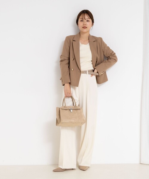 NOLLEY’S Sophi(ノーリーズソフィ)の「《セットアップ対応》ウォッシャブルウール混ツイルショートジャケット(テーラードジャケット・レディース・グレー/キャメル・38/36/34)」の10枚目の写真